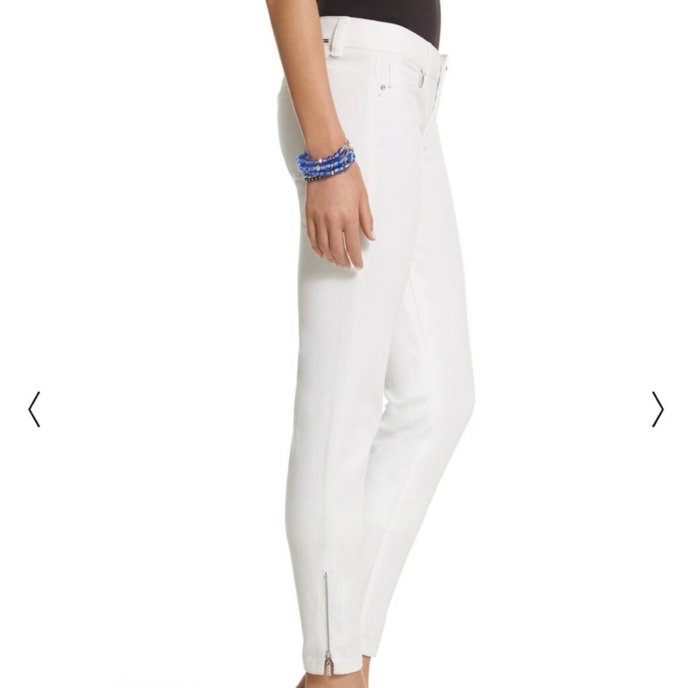Lauren Ralph Lauren Premier Skinny Cropped White Jeans with Ankle Zips Size 12